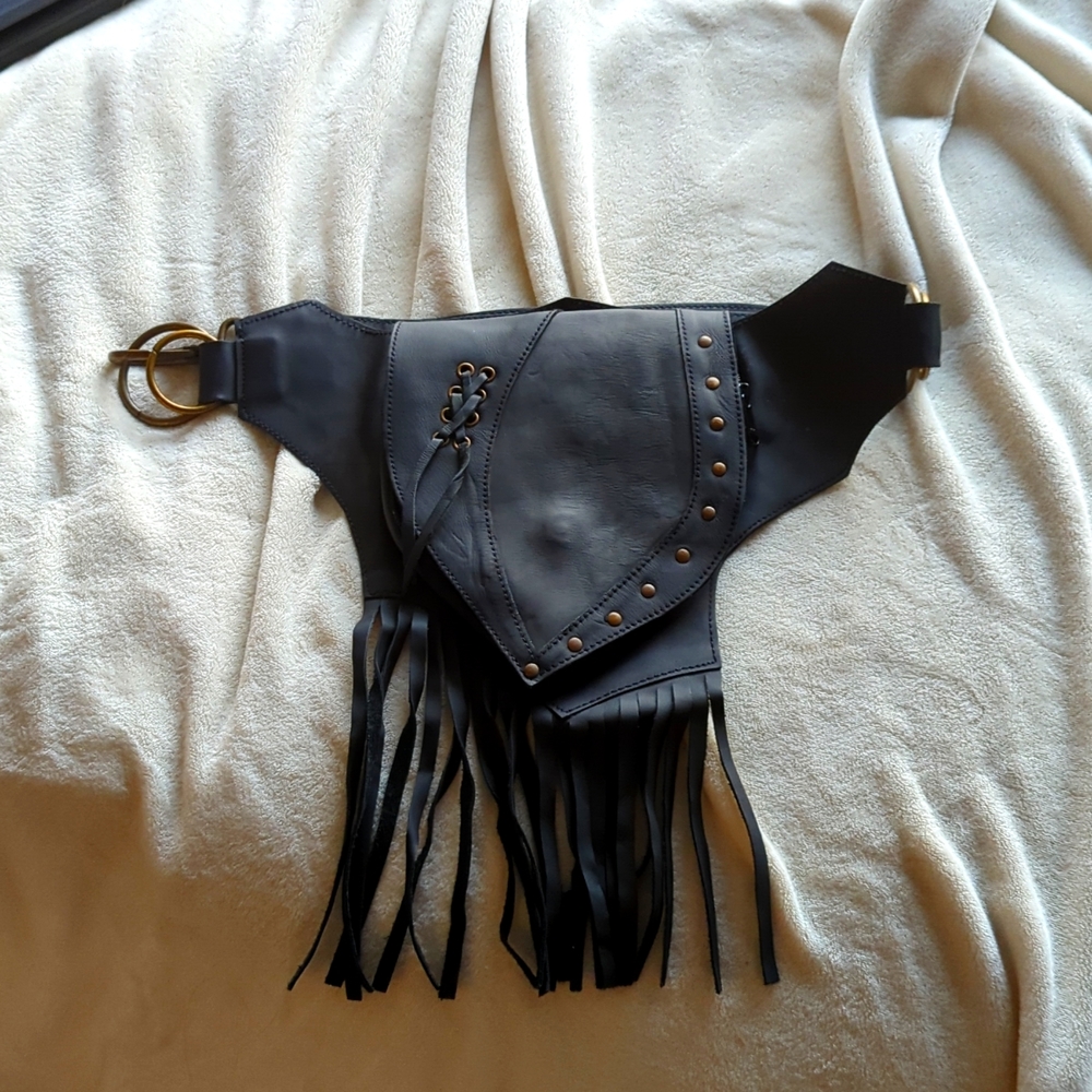 Leather hip pouch